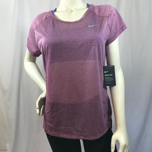 Nike Breathe Short Sleeve Mesh Running Top Dri Fit